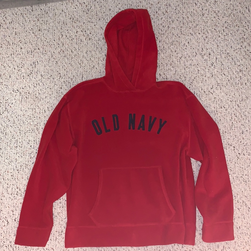 Red Vintage Old Navy Men’s Medium Plush Hoodie